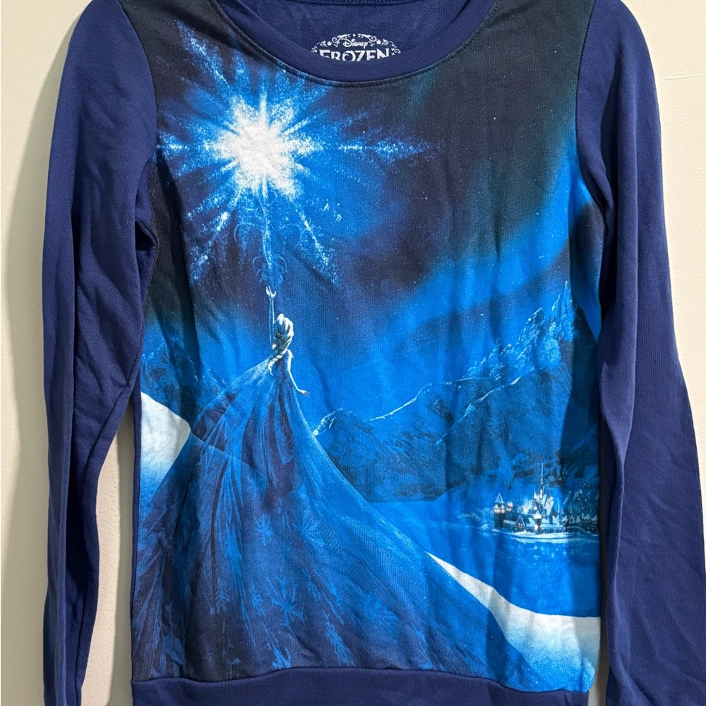 Frozen Blue Long Sleeve Shirt Disney Elsa arendelle hot topic vintage classic